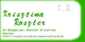 krisztina roszler business card